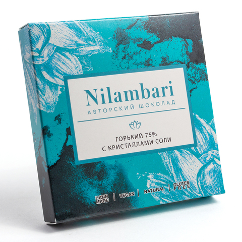 Шоколад Nilambari горький 75% с кристаллами соли