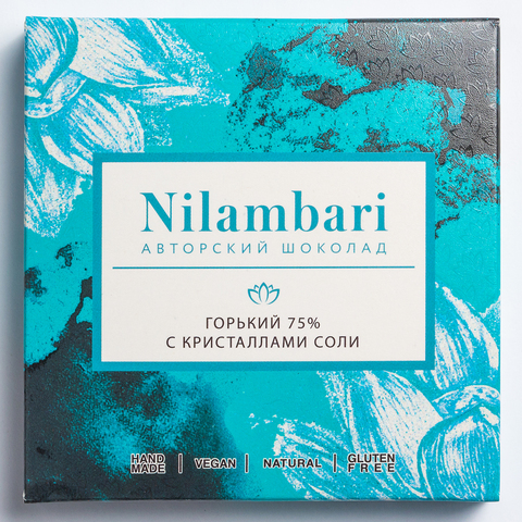 Шоколад Nilambari горький 75 % с кристаллами соли